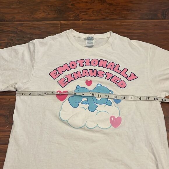 Care Bears White Emotionally Exhausted Graphic Pullover T-Shirt - Picture 5 of 7